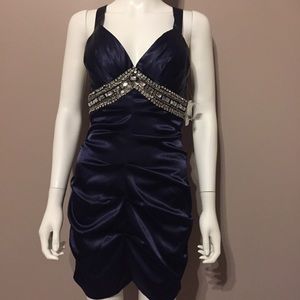 BNWT Windsor Navy Beaded Prom Party Dress Size 5/6